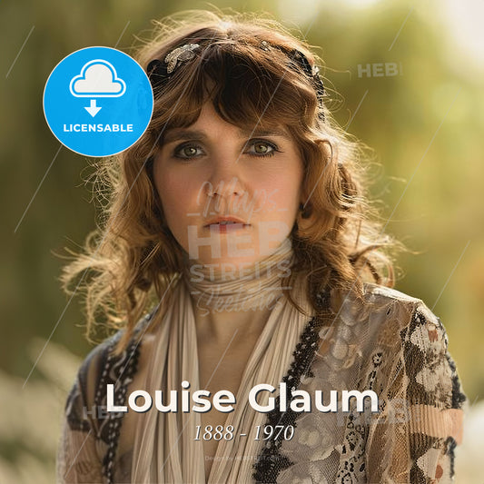 Louise Glaum, 1888 - 1970, American actress - A Woman With Brown Hair And A Scarf Print Template