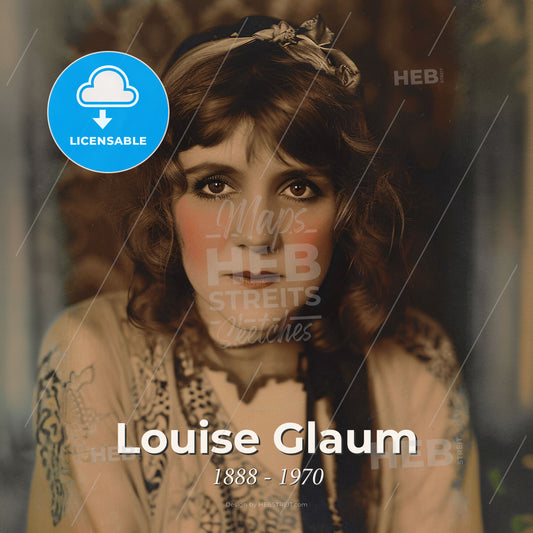 Louise Glaum, 1888 - 1970, American actress - A Woman With A Flower In Her Hair Print Template