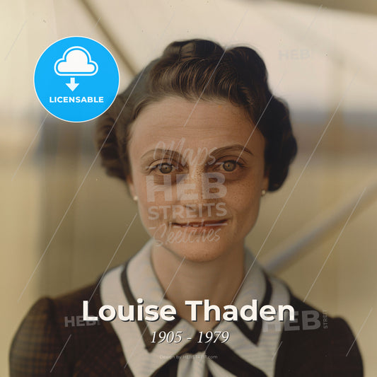 Louise Thaden, 1905 - 1979, American aviator - A Woman Smiling For The Camera Print Template