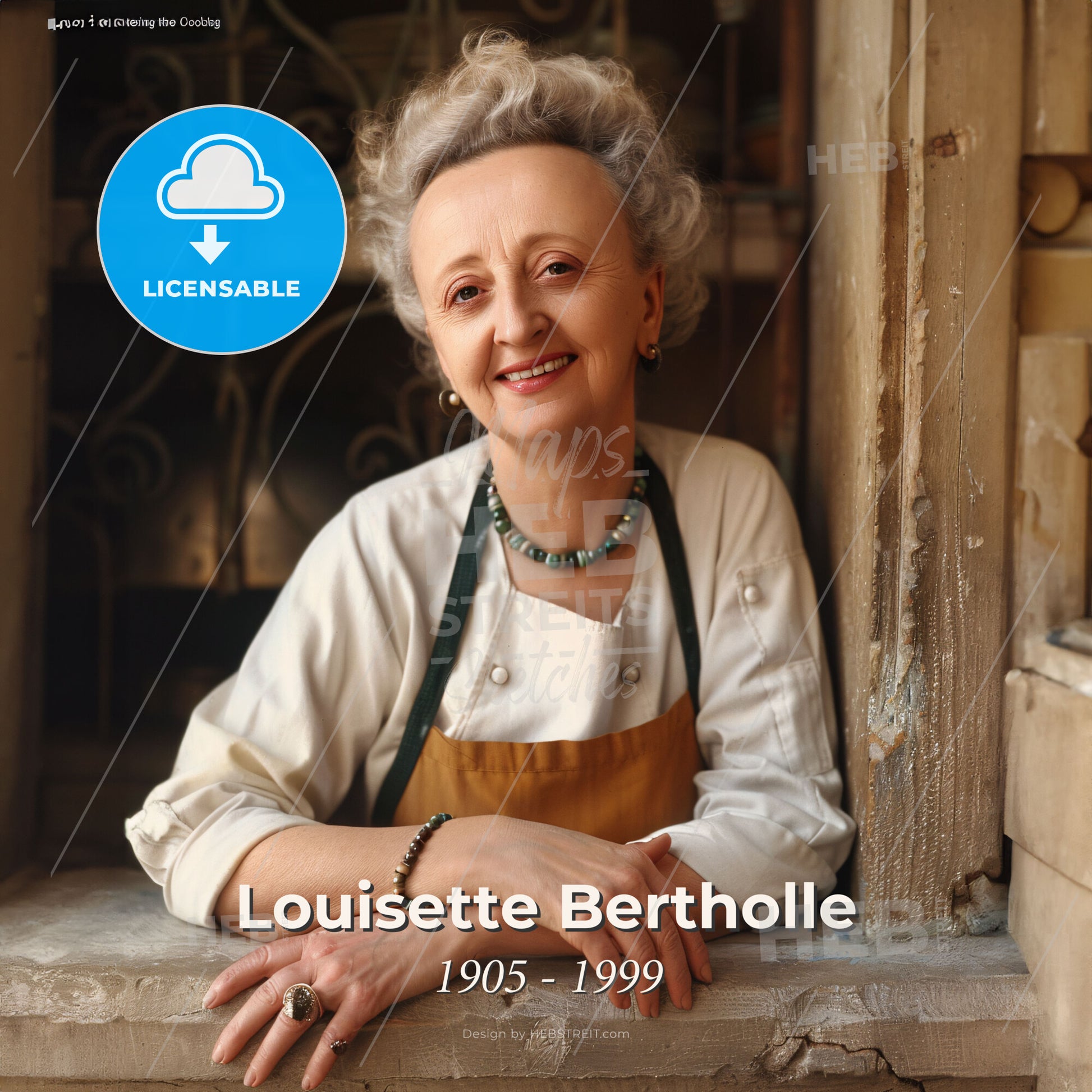 Louisette Bertholle, 1905 - 1999, French chef and cookbook author - A Woman Leaning On A Window Ledge Print Template