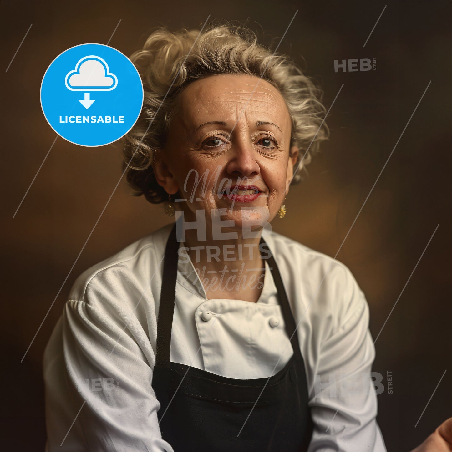 Louisette Bertholle, 1905 - 1999, French chef and cookbook author - A Woman Wearing A Chef's Apron