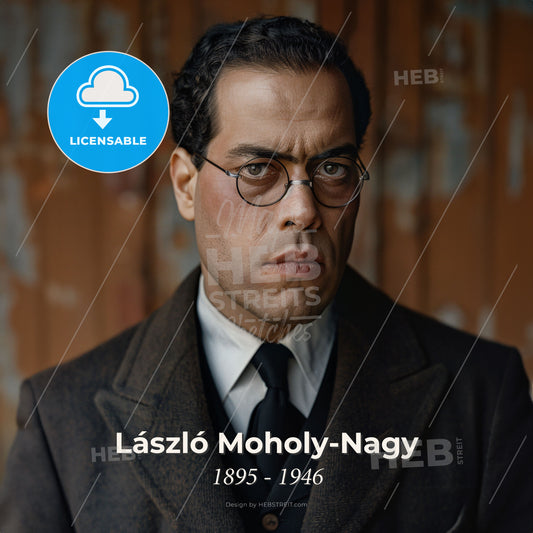 László Moholy-Nagy, 1895 - 1946, Hungarian-German artist - A Man In A Suit And Tie Print Template