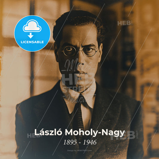 László Moholy-Nagy, 1895 - 1946, Hungarian-German artist - A Man In A Suit And Tie Print Template