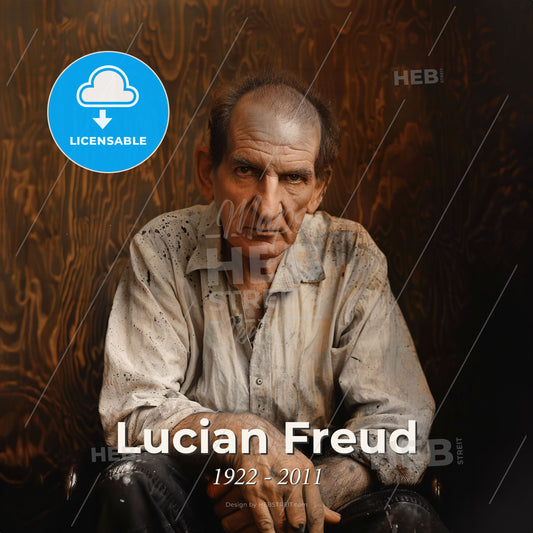 Lucian Freud, 1922 - 2011, British painter - A Man Sitting In A Chair Print Template