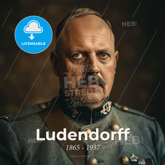 Ludendorff, 1865 - 1937, German General - A Man In A Military Uniform Print Template