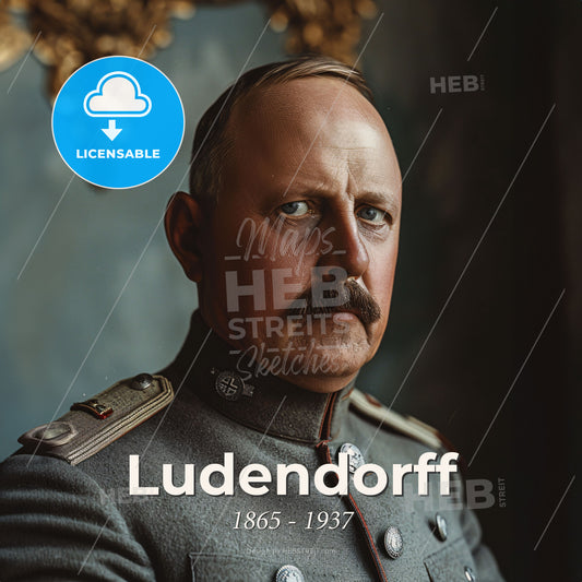 Ludendorff, 1865 - 1937, German General - A Man In A Military Uniform Print Template