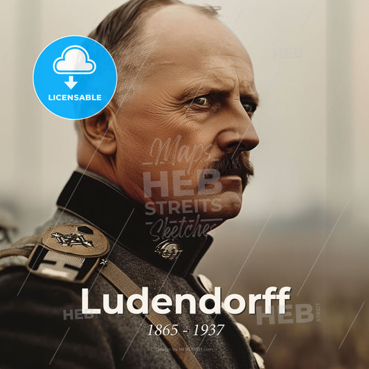 Ludendorff, 1865 - 1937, German General - A Man In A Military Uniform Print Template