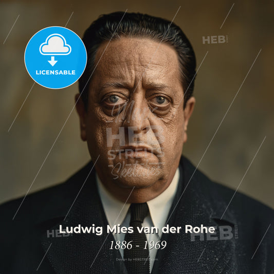 Ludwig Mies van der Rohe, 1886 - 1969, German-American architect - A Man In A Suit Print Template