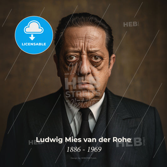 Ludwig Mies van der Rohe, 1886 - 1969, German-American architect - A Man In A Suit Print Template