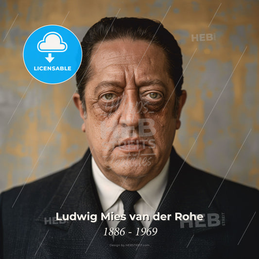 Ludwig Mies van der Rohe, 1886 - 1969, German-American architect - A Man In A Suit And Tie Print Template