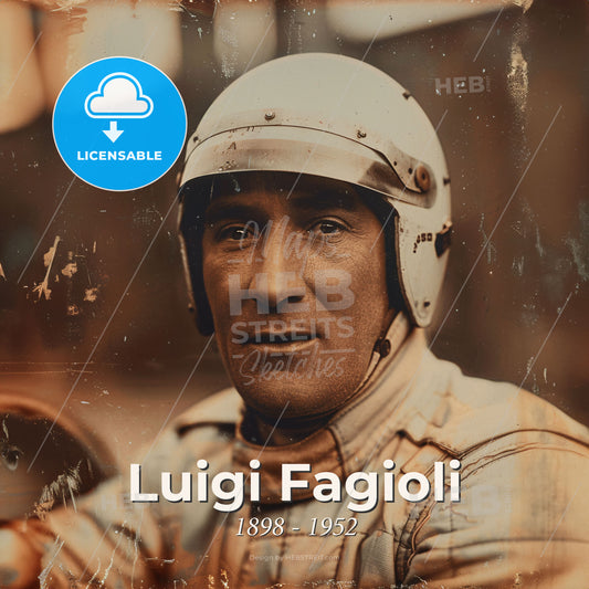 Luigi Fagioli, 1898 - 1952, Italian racing driver - A Man Wearing A Helmet Print Template