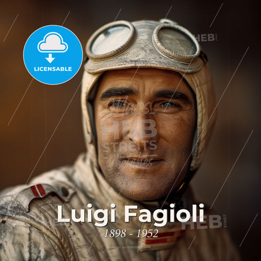 Luigi Fagioli, 1898 - 1952, Italian racing driver - A Man Wearing A Helmet And Goggles Print Template
