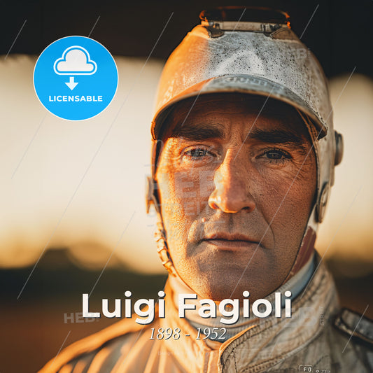 Luigi Fagioli, 1898 - 1952, Italian racing driver - A Man Wearing A Helmet And A Helmet Print Template
