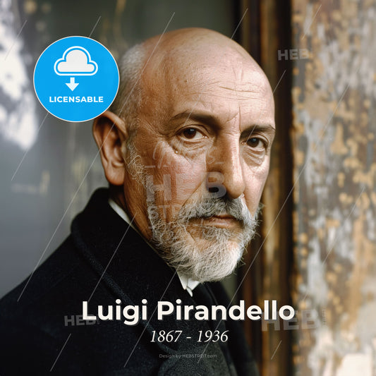 Luigi Pirandello, 1867 - 1936, Italian writer - A Man With A Beard Print Template