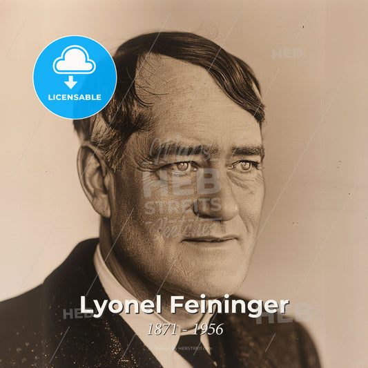 Lyonel Feininger, 1871 - 1956, German-American painter - A Man In A Suit And Tie Print Template