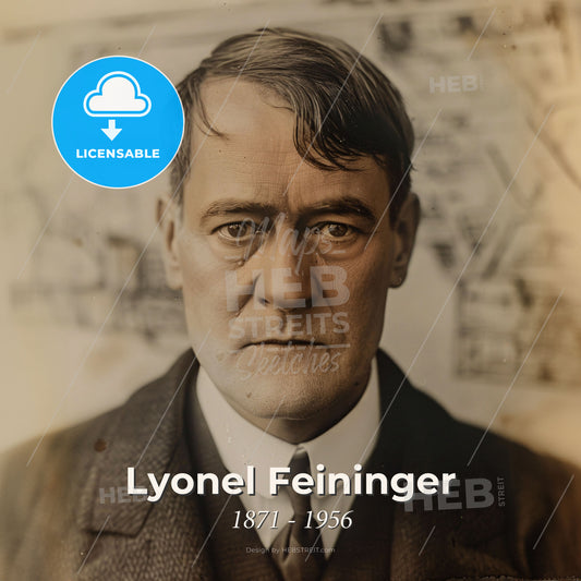 Lyonel Feininger, 1871 - 1956, German-American painter - A Man In A Suit And Tie Print Template