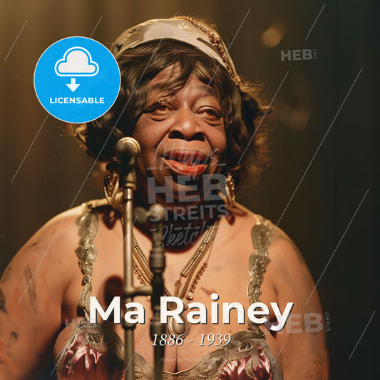 Ma Rainey, 1886 - 1939, American blues singer - A Woman In A Garment Print Template