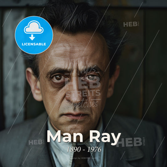 Man Ray, 1890 - 1976, American visual artist - A Man In A Suit Print Template