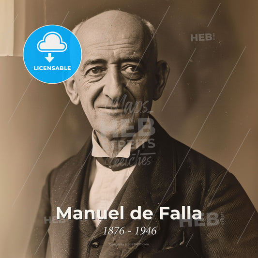 Manuel de Falla, 1876 - 1946, Spanish composer - A Man In A Suit Print Template