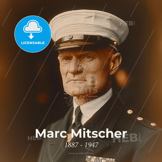 Marc Mitscher, 1887 - 1947, American Admiral - A Man In A Uniform Print Template