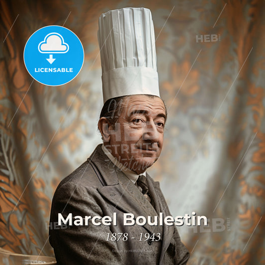 Marcel Boulestin, 1878 - 1943, French chef - A Man Wearing A Chef Hat Print Template
