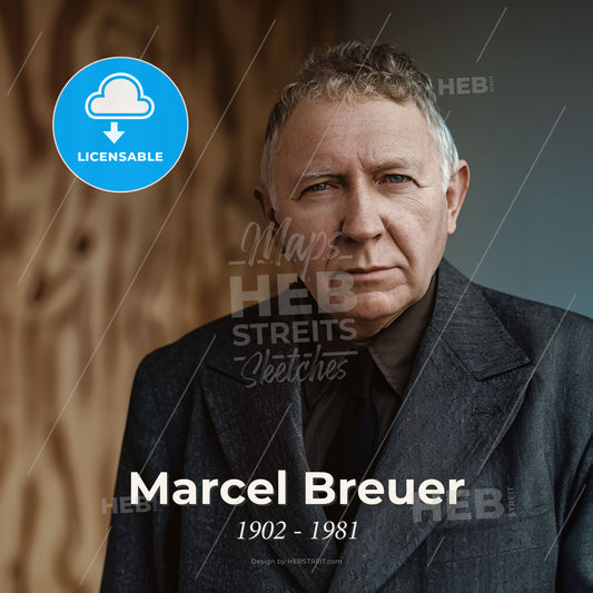 Marcel Breuer, 1902 - 1981, Hungarian-American architect - A Man In A Suit Print Template