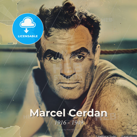 Marcel Cerdan, 1916 - 1949, French middleweight boxer - A Man With A Nice Haircut Print Template