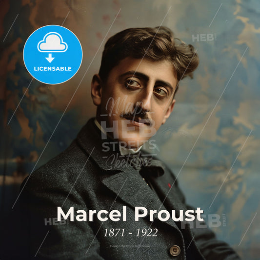 Marcel Proust, 1871 - 1922, French writer - A Man With A Mustache And A Mustache Print Template