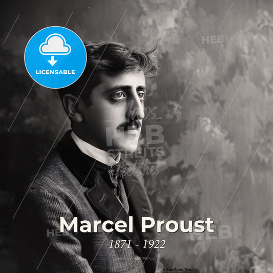 Marcel Proust, 1871 - 1922, French writer - A Man With A Mustache Print Template