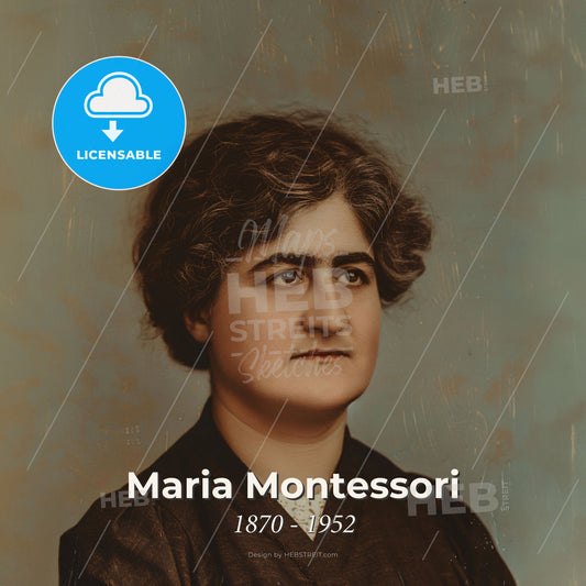 Maria Montessori, 1870 - 1952, Italian physician and educator - A Woman In A Black Dress Print Template