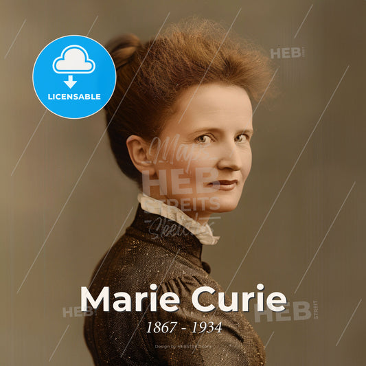 Marie Curie, 1867 - 1934, Polish-French physicist - A Woman With A High Bun Print Template