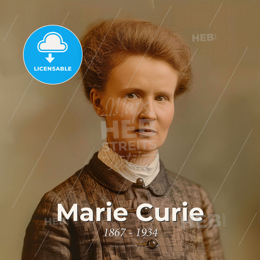 Marie Curie, 1867 - 1934, Polish-French physicist - A Woman With A High Haircut Print Template