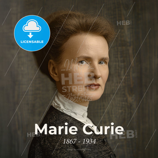 Marie Curie, 1867 - 1934, Polish-French physicist - A Woman With A Hair Bun Print Template
