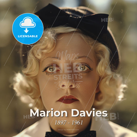 Marion Davies, 1897 - 1961, American actress - A Woman With A Bow Tie And Makeup Print Template