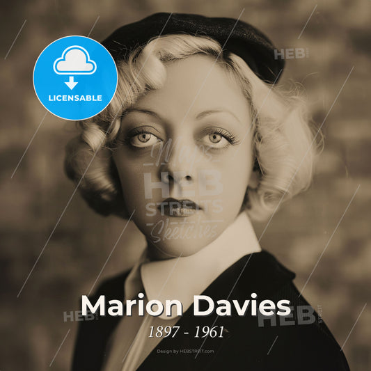 Marion Davies, 1897 - 1961, American actress - A Woman With Short Blonde Hair Wearing A Black Hat Print Template