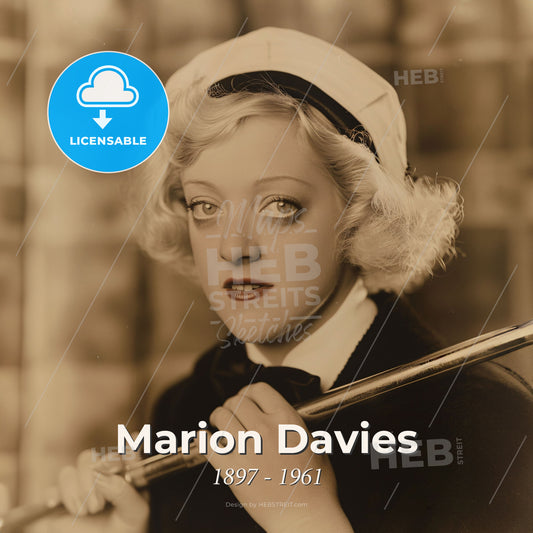 Marion Davies, 1897 - 1961, American actress - A Woman Holding A Golf Club Print Template