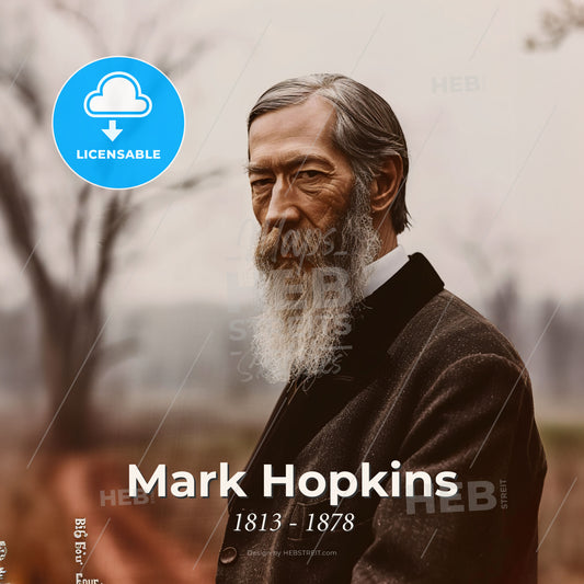 Mark Hopkins, 1813 - 1878, American businessman - A Man With A Beard Print Template