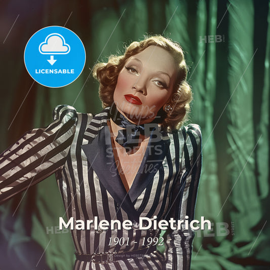 Marlene Dietrich, 1901 - 1992, German-American actress - A Woman In A Striped Suit Print Template