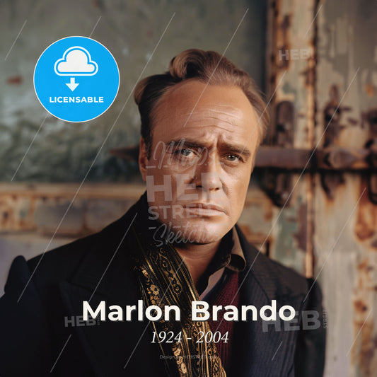 Marlon Brando, 1924 - 2004, American actor - A Man In A Black Coat Print Template