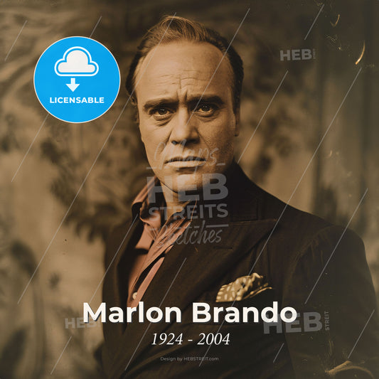 Marlon Brando, 1924 - 2004, American actor - A Man In A Suit Print Template