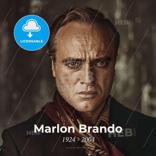 Marlon Brando, 1924 - 2004, American actor - A Man In A Suit Print Template