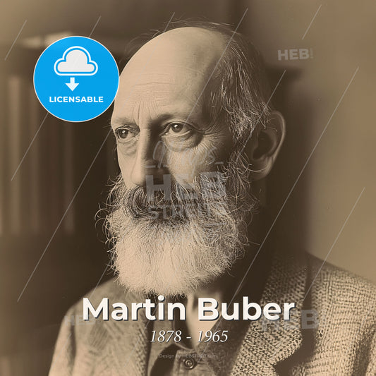 Martin Buber, 1878 - 1965, Austrian-Israeli philosopher - A Man With A Beard Print Template