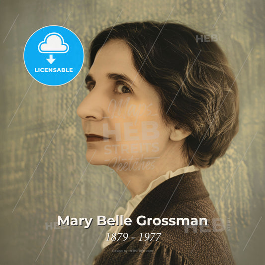 Mary Belle Grossman, 1879 - 1977, American lawyer - A Woman With Short Hair Wearing A Brown Jacket Print Template