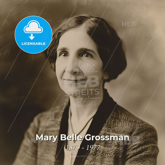 Mary Belle Grossman, 1879 - 1977, American lawyer - A Woman With Short Dark Hair Wearing A Necklace Print Template