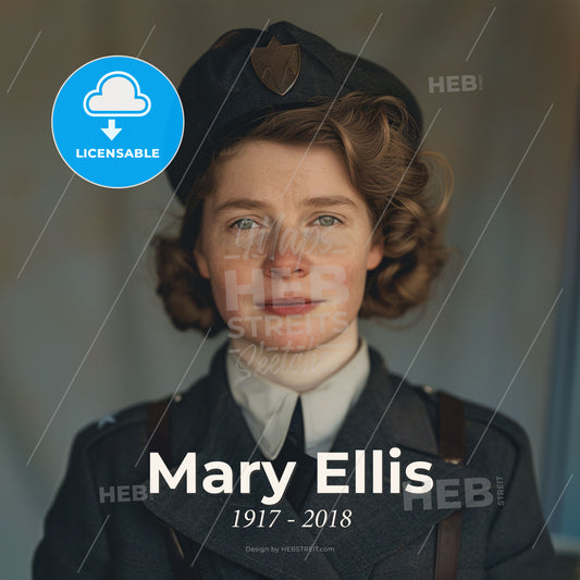 Mary Ellis, 1917 - 2018, British pilot - A Woman In A Uniform Print Template