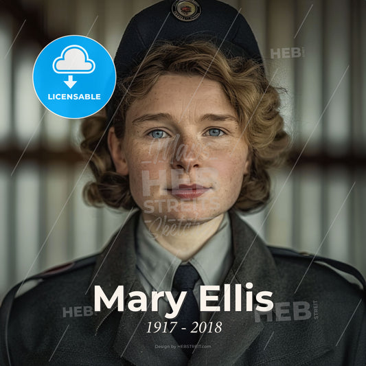 Mary Ellis, 1917 - 2018, British pilot - A Person In A Uniform Print Template