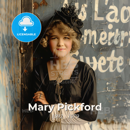 Mary Pickford, 1892 - 1979, Canadian-American actress - A Woman In A Black Dress Print Template