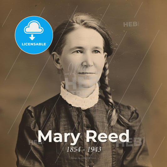 Mary Reed, 1854 - 1943, American missionary - A Woman With Braided Hair And A White Collar Print Template