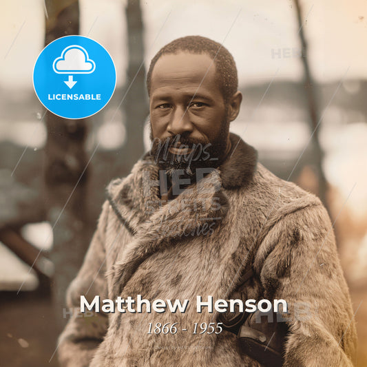 Matthew Henson, 1866 - 1955, American explorer - A Man In A Fur Coat Print Template