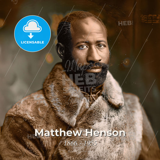 Matthew Henson, 1866 - 1955, American explorer - A Man In A Fur Coat Print Template